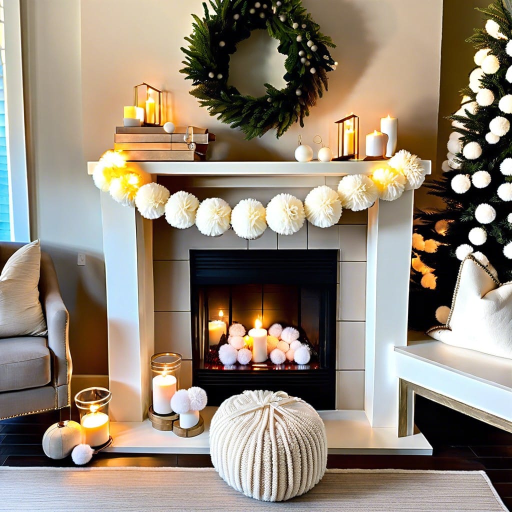 white pom pom garlands