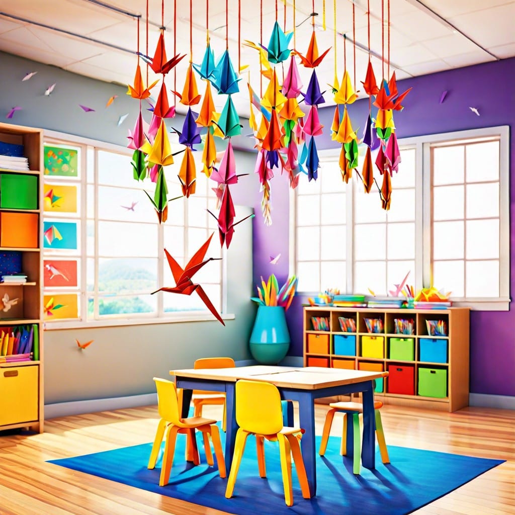 hanging origami cranes mobile