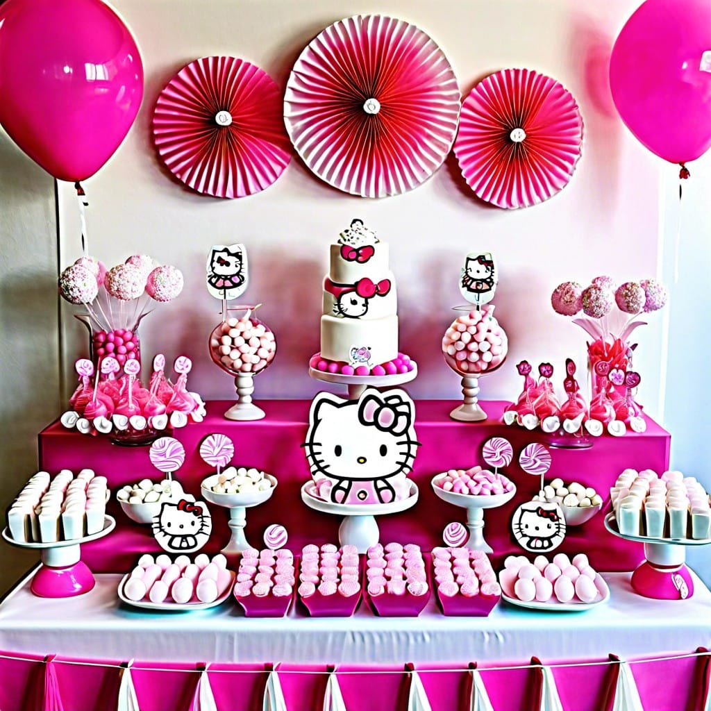 pink and white candy buffet