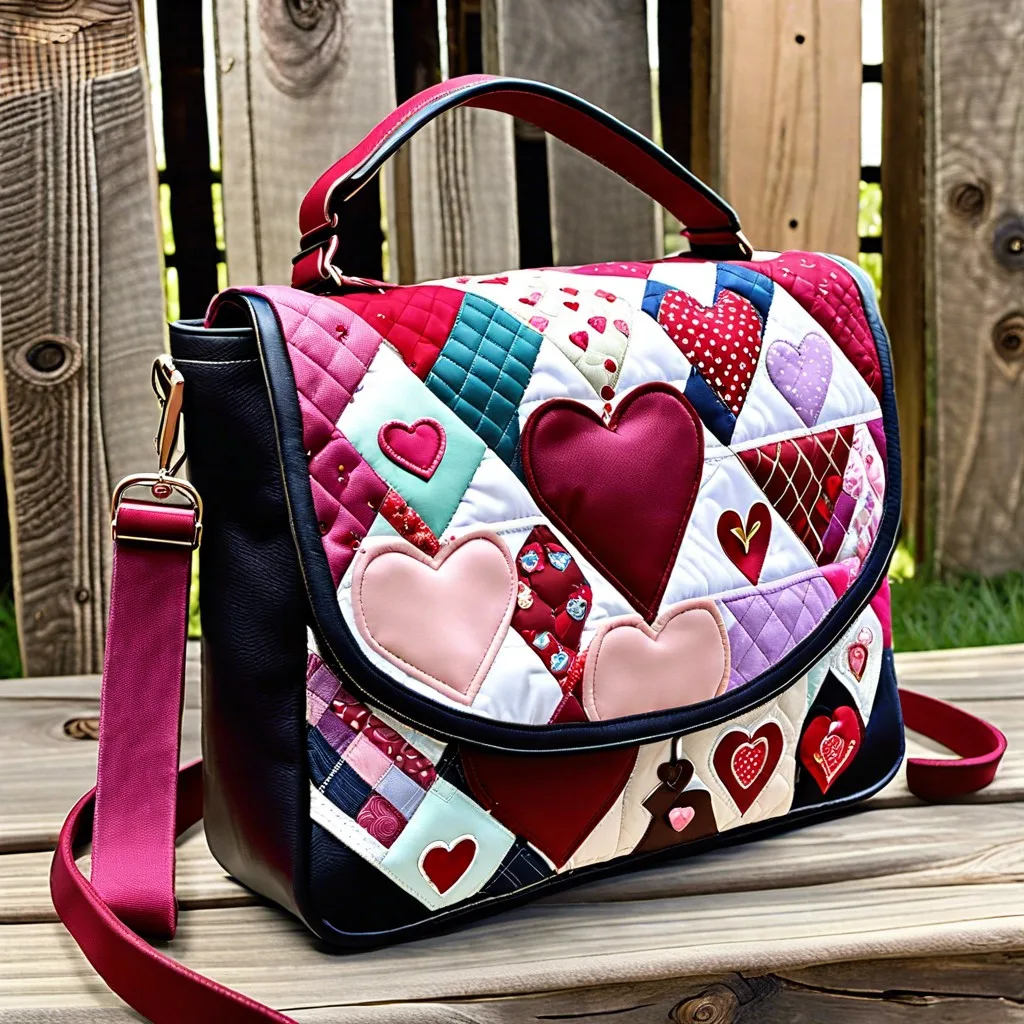 quilted bags with valentines patchwork