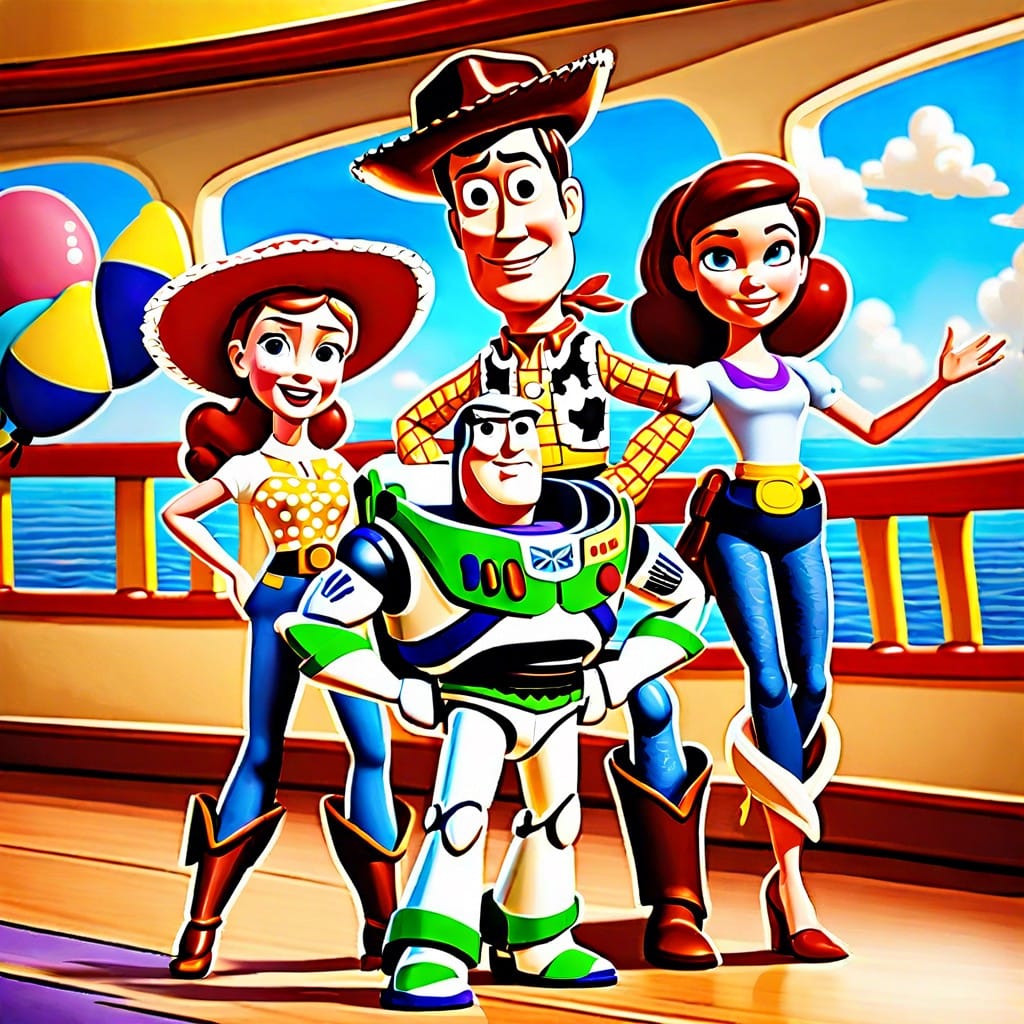 toy story characters on a playful adventure