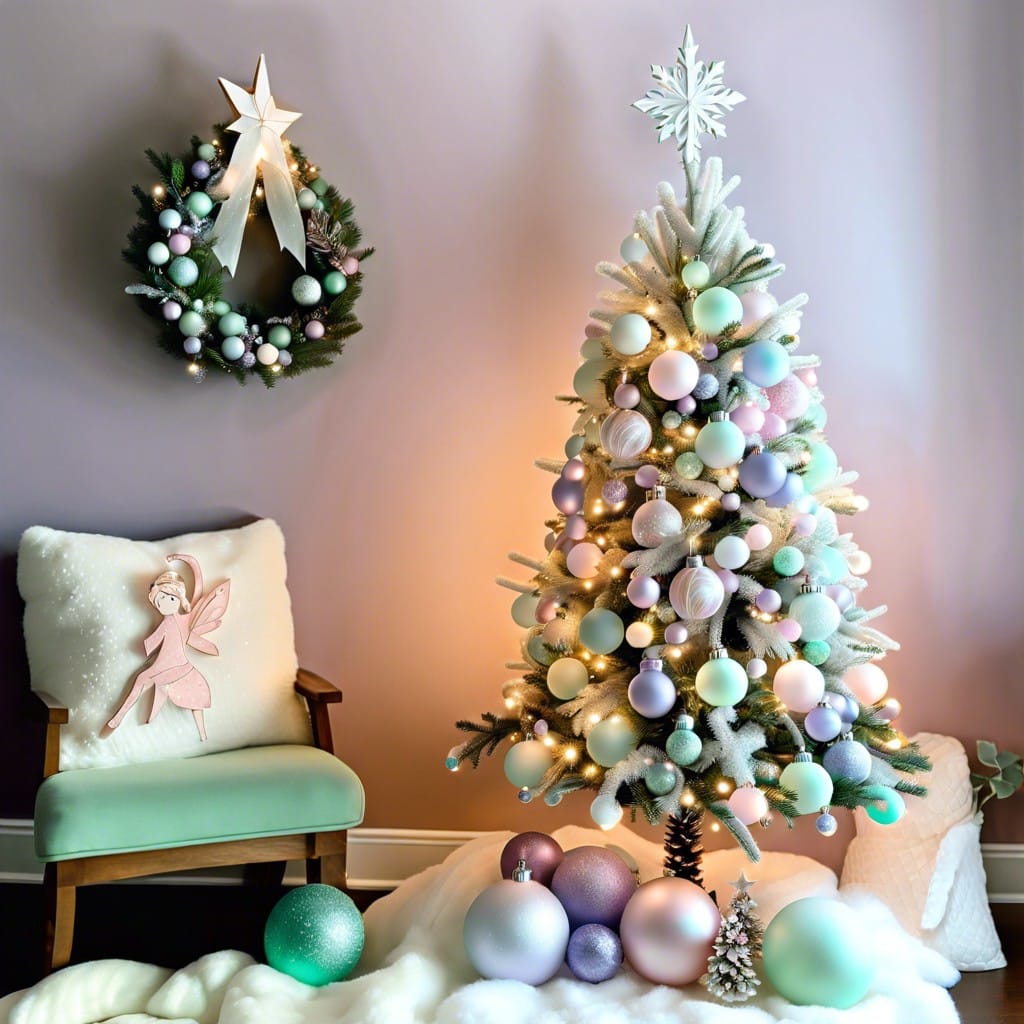 frosted glass ball ornaments in pastel colors