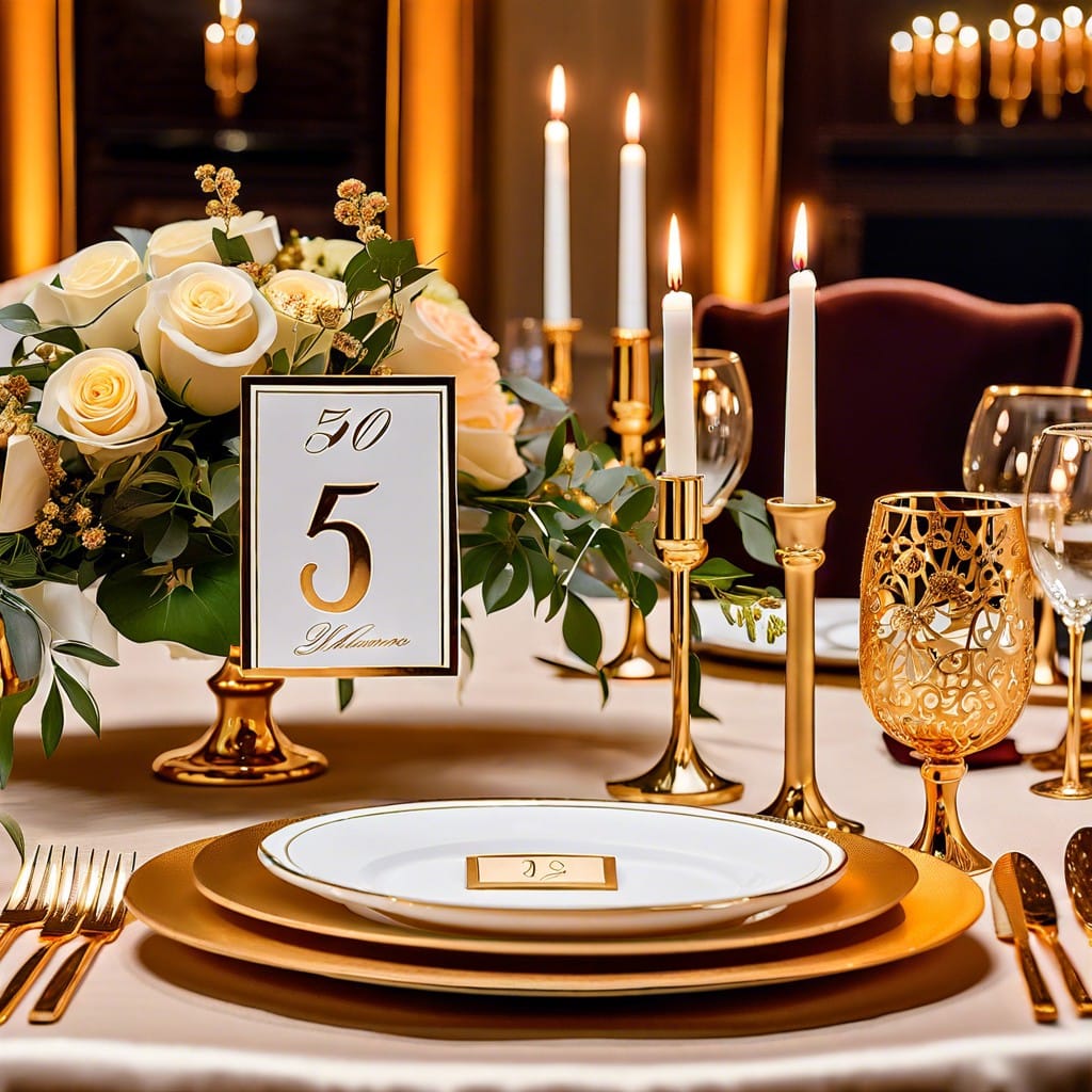 personalized gold plated table numbers