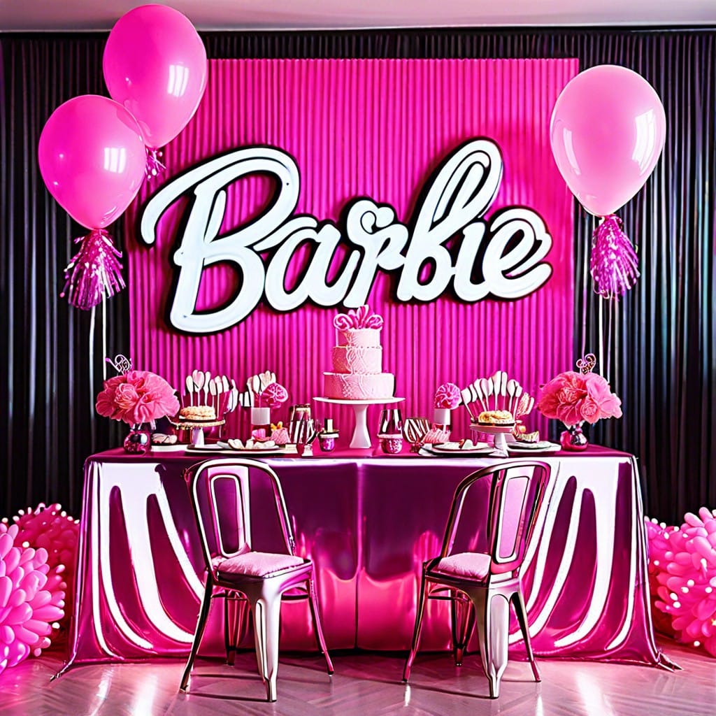 pink neon barbie sign