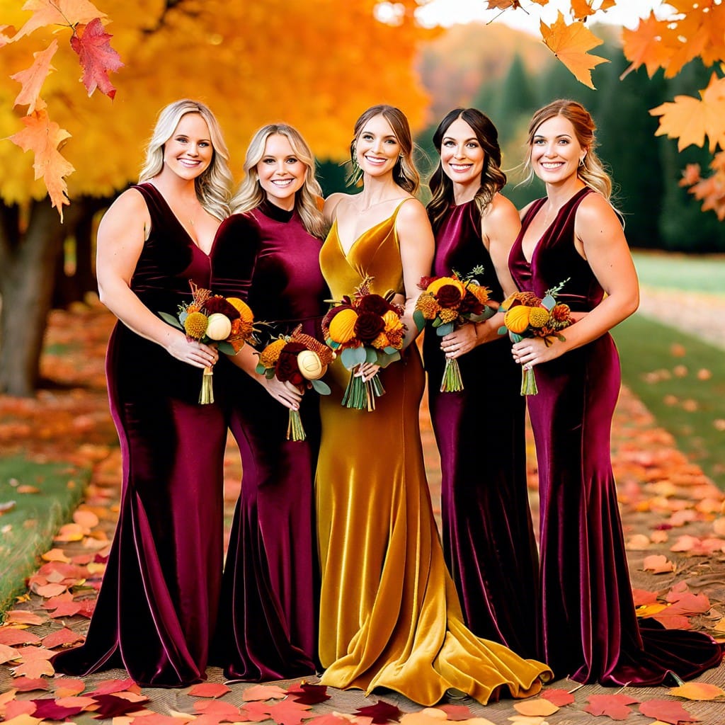 velvet bridesmaid dresses