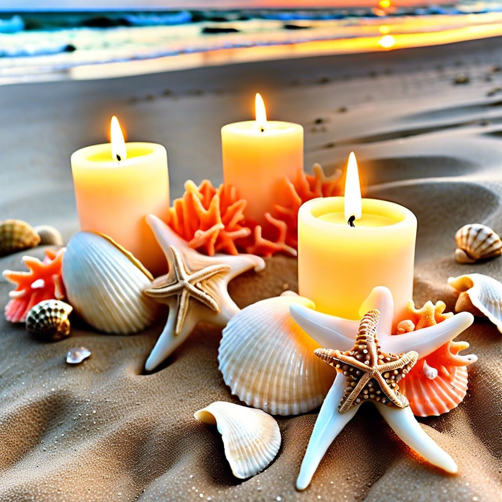 clam shell candle holders