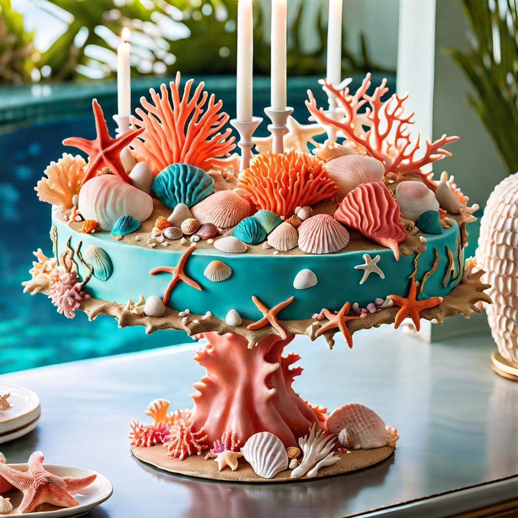 coral reef cake stand