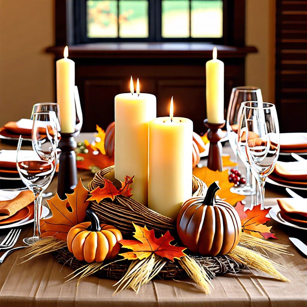 mini hay bale table accents