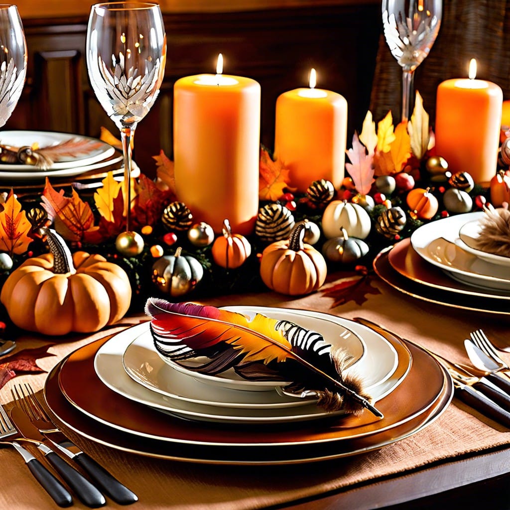 turkey feather place cards