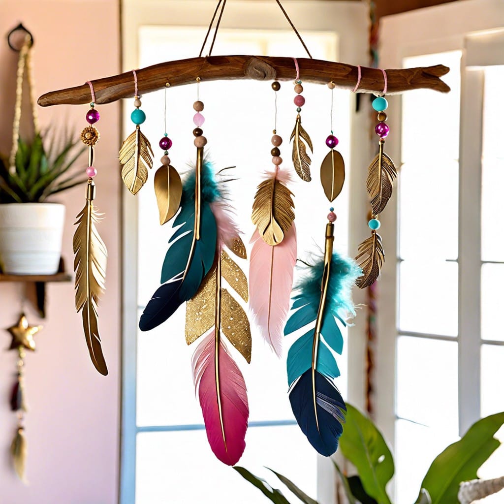 bohemian feather mobile