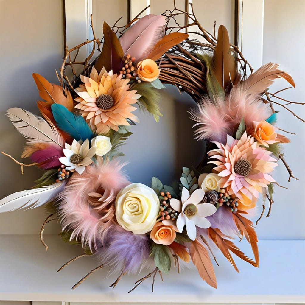 decorative feather wreath