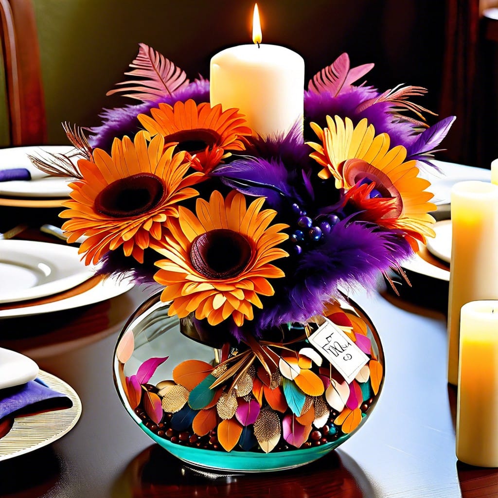 feather centerpiece for tables