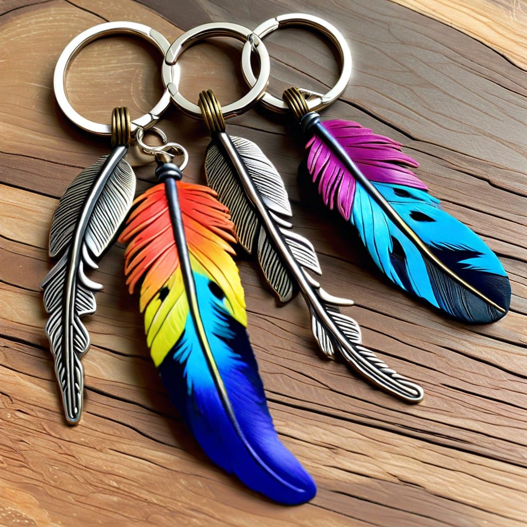 feather keychain or bag charm