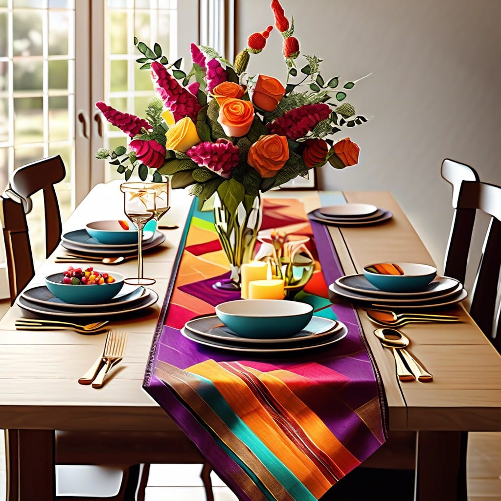 colorful textile table runners