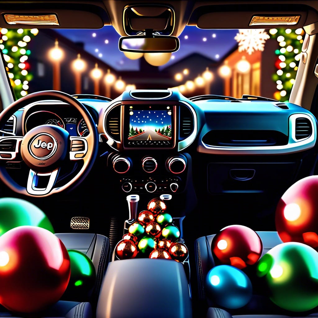 hanging baubles from rearview mirror