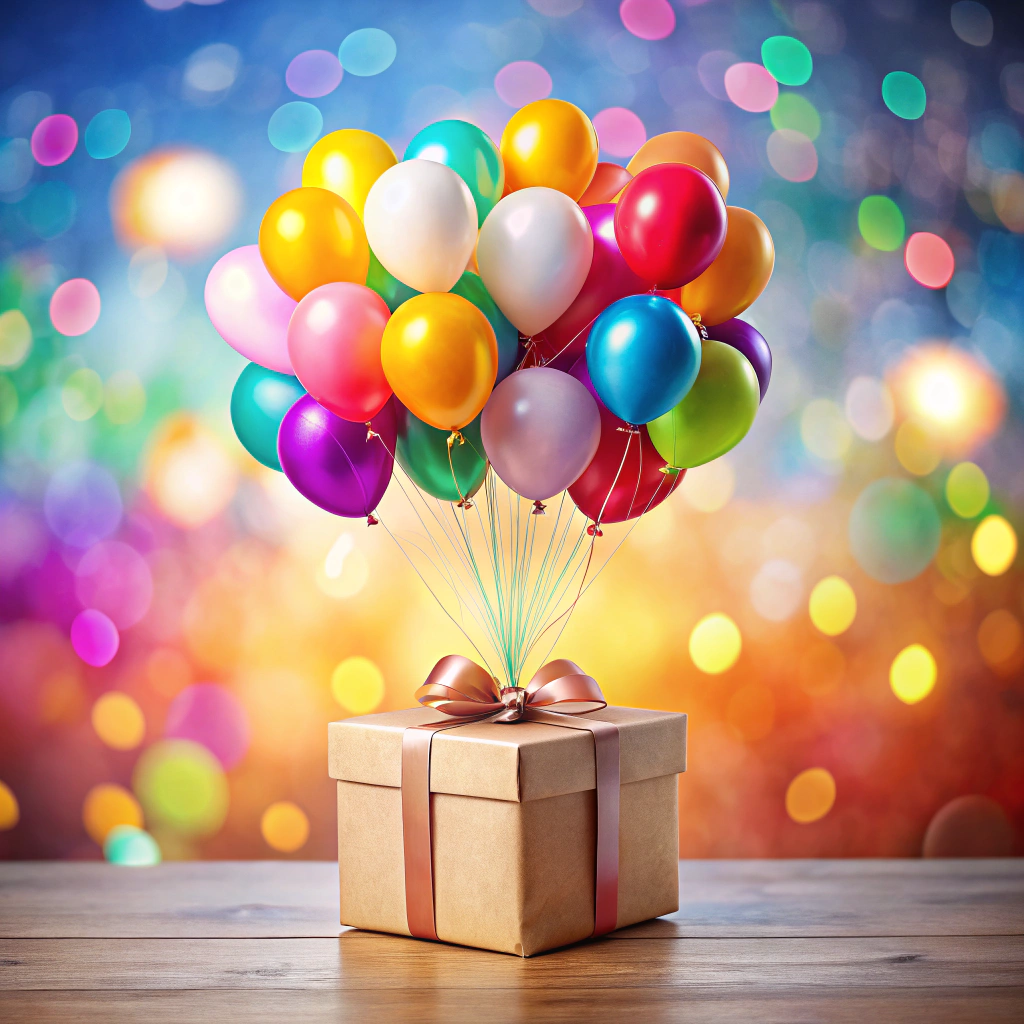 balloon gift wrapped presents