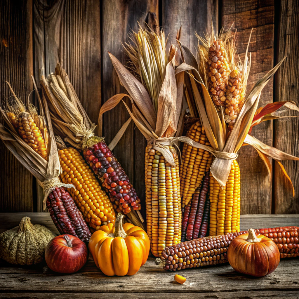 indian corn and wheat sheaf bundles