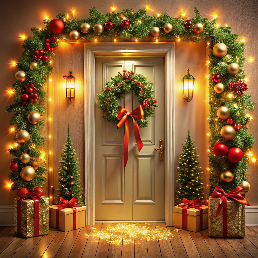 ribbon wrapped door frames