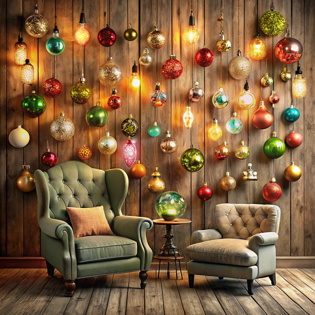 vintage ornament wall display