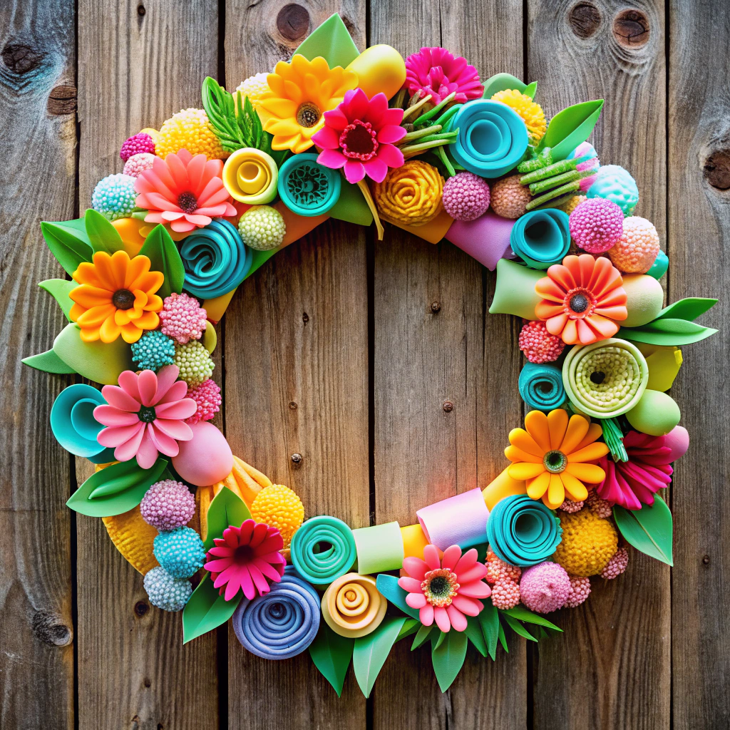 noodle flower wreath