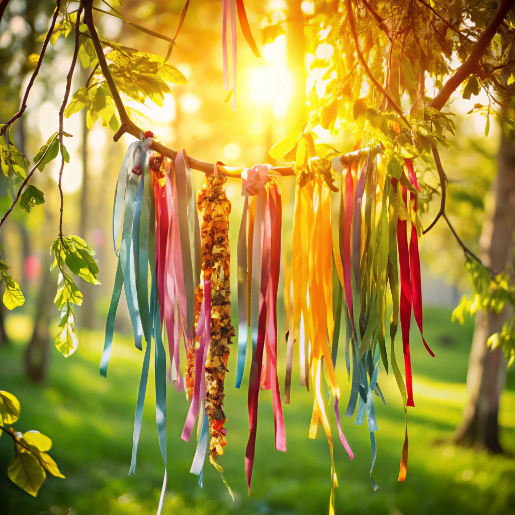 ribbon mobile suspend ribbons from a ring or branch to create a floating decoration
