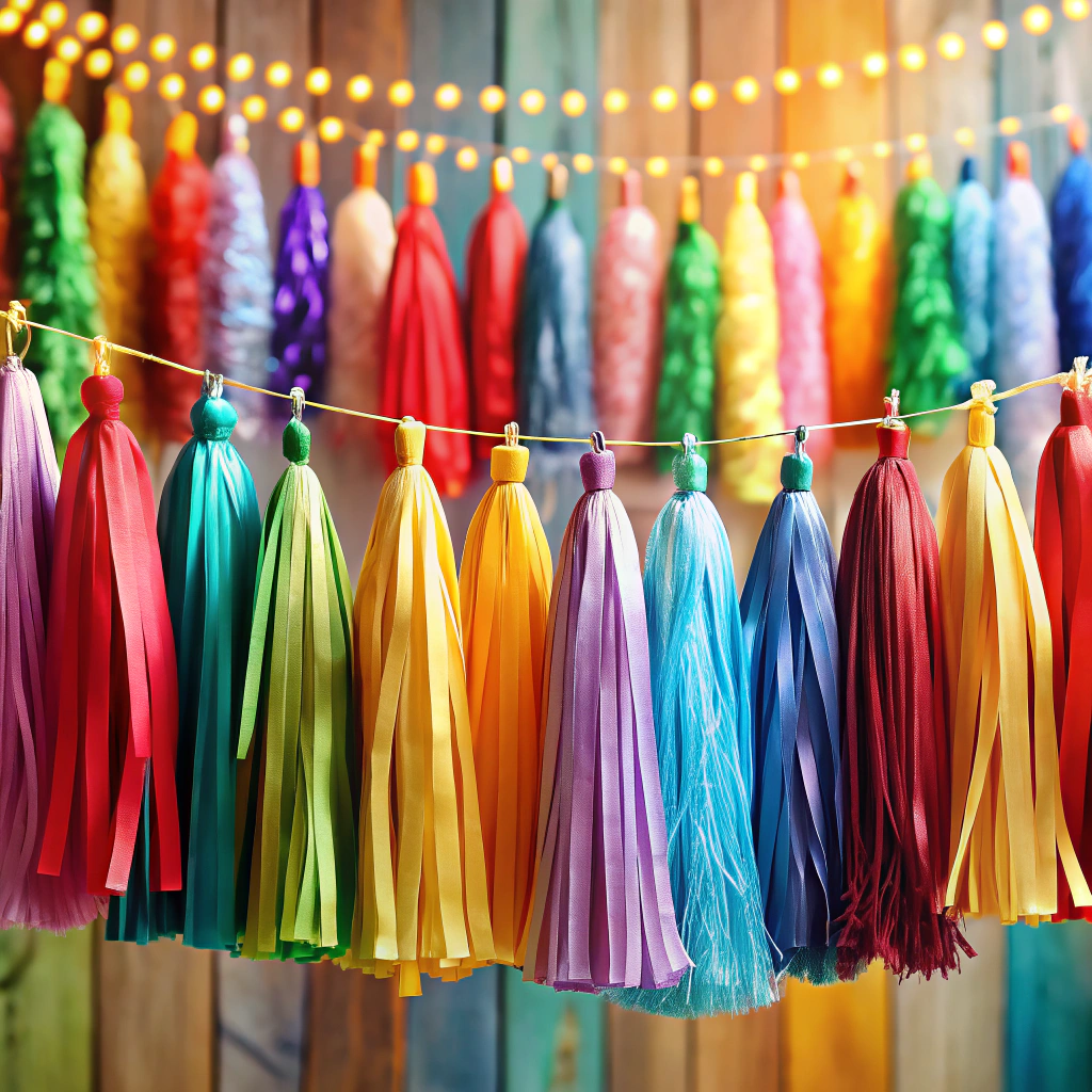 ribbon tassel garland create tassels from ribbons and hang them on a string for a festive garland