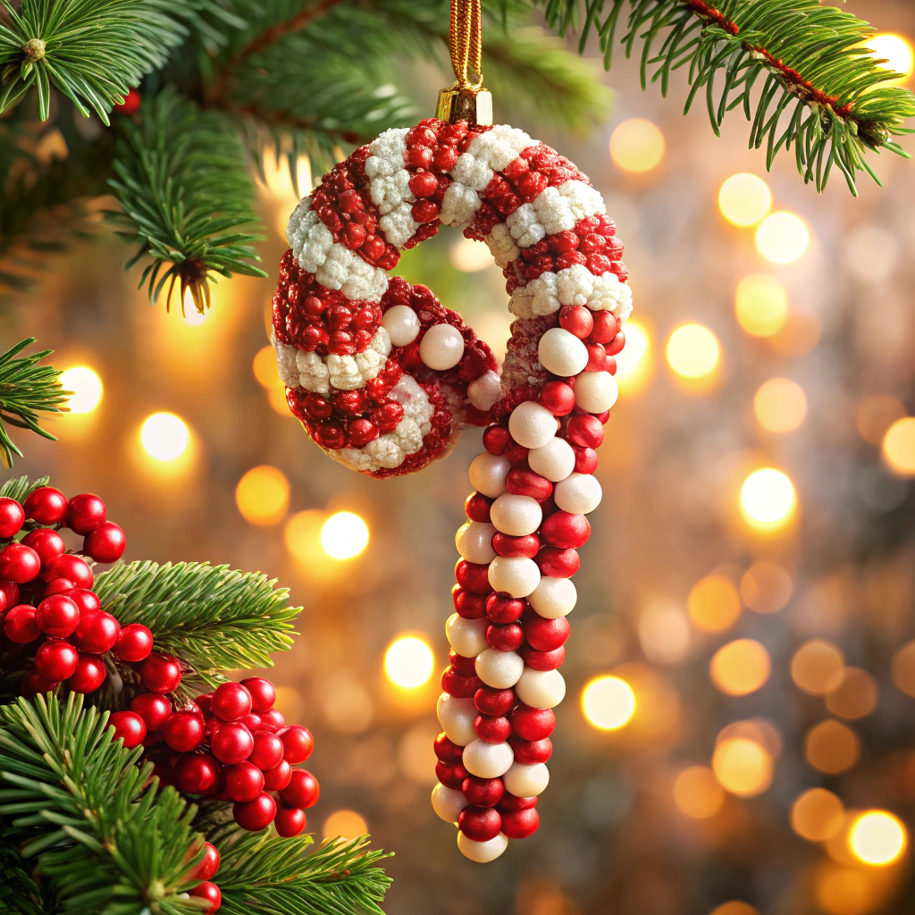 beaded candy cane ornaments