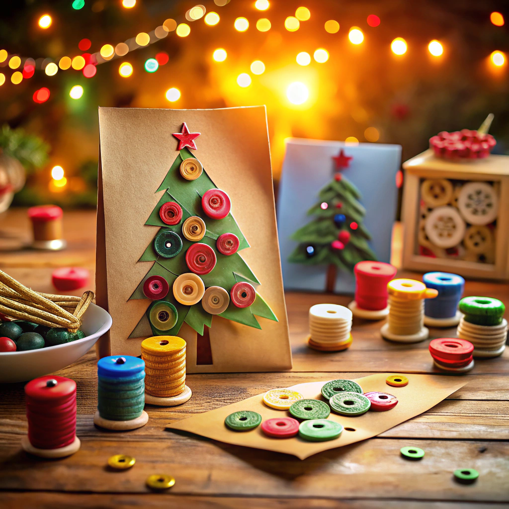 button christmas cards