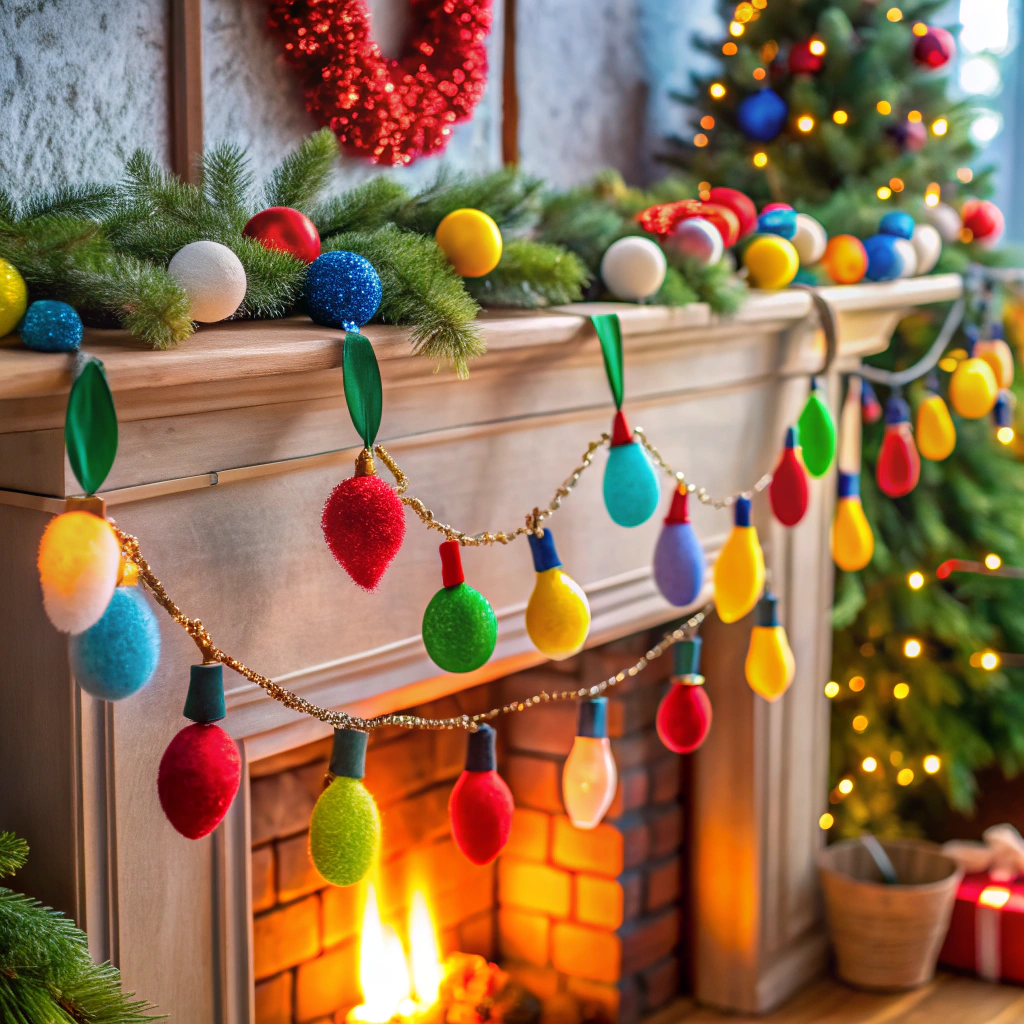 felt christmas lights garland