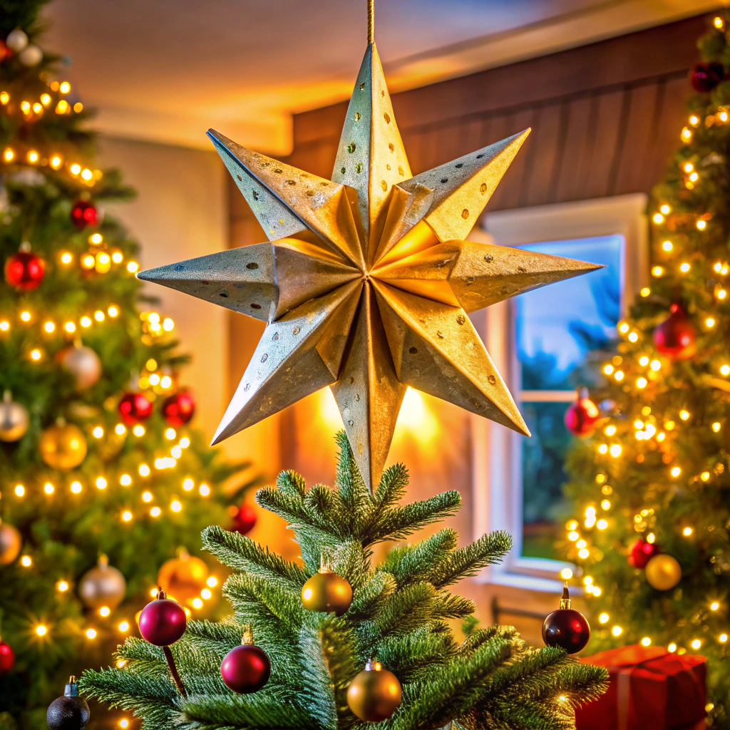 origami star tree topper