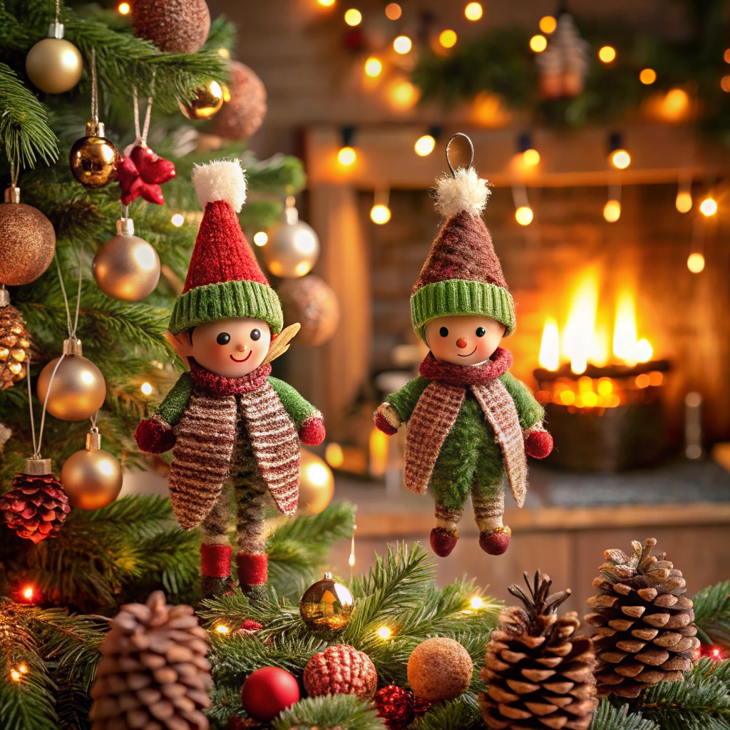 pinecone elf ornaments