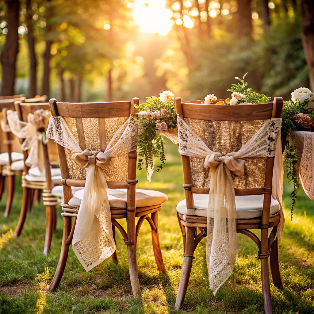 rustic burlap and lace combo