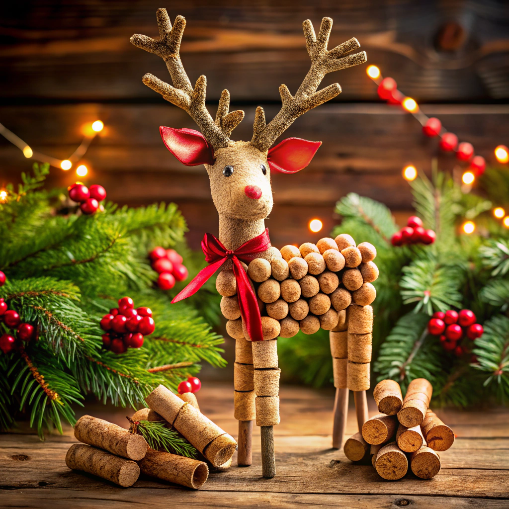 wine cork reindeer