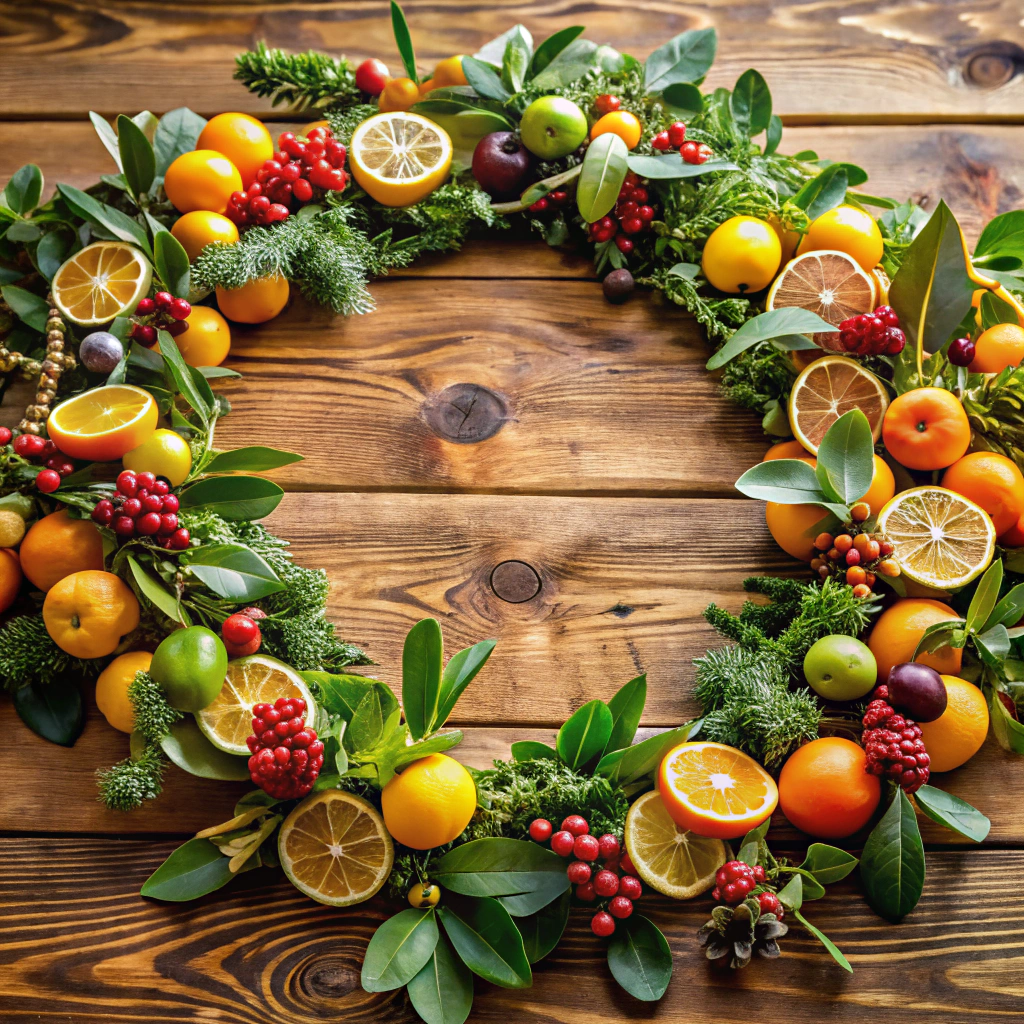 fruit and greenery garland