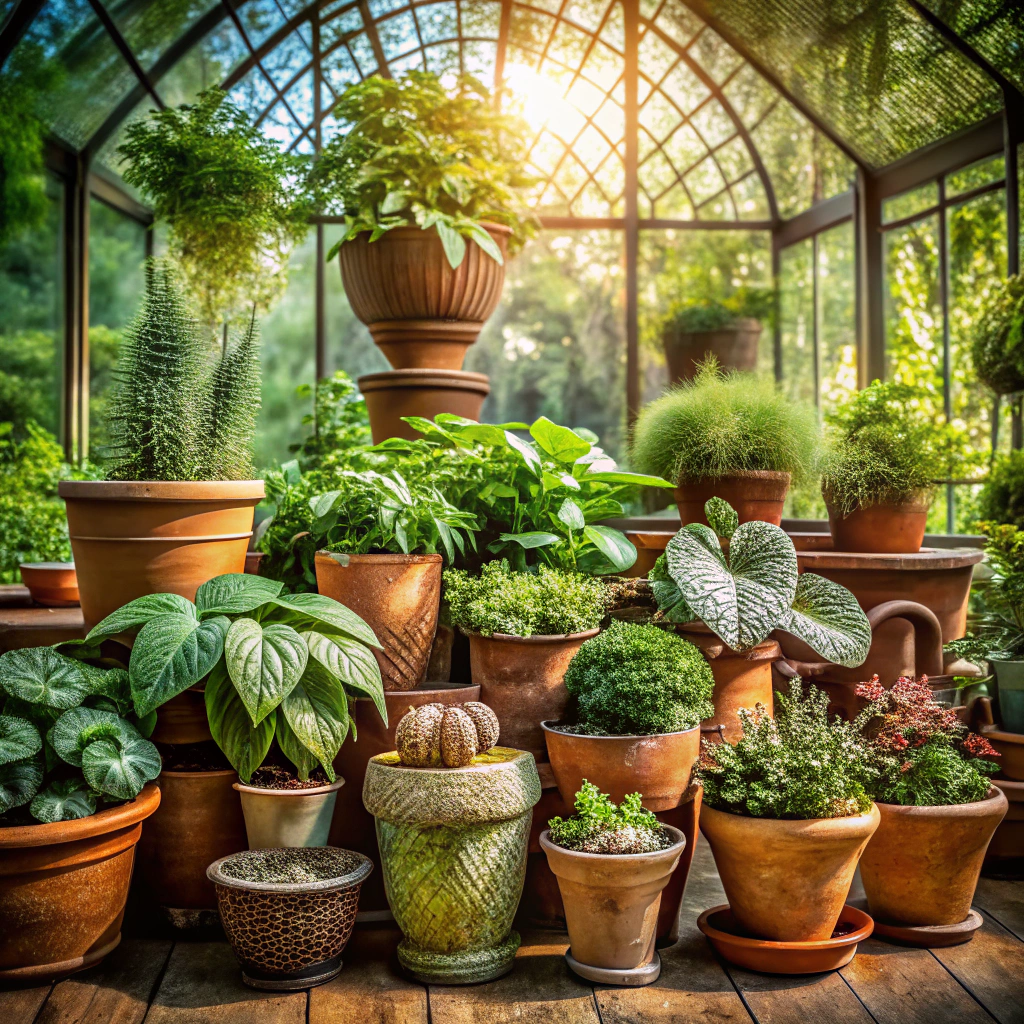herbology plant pots with mandrakes