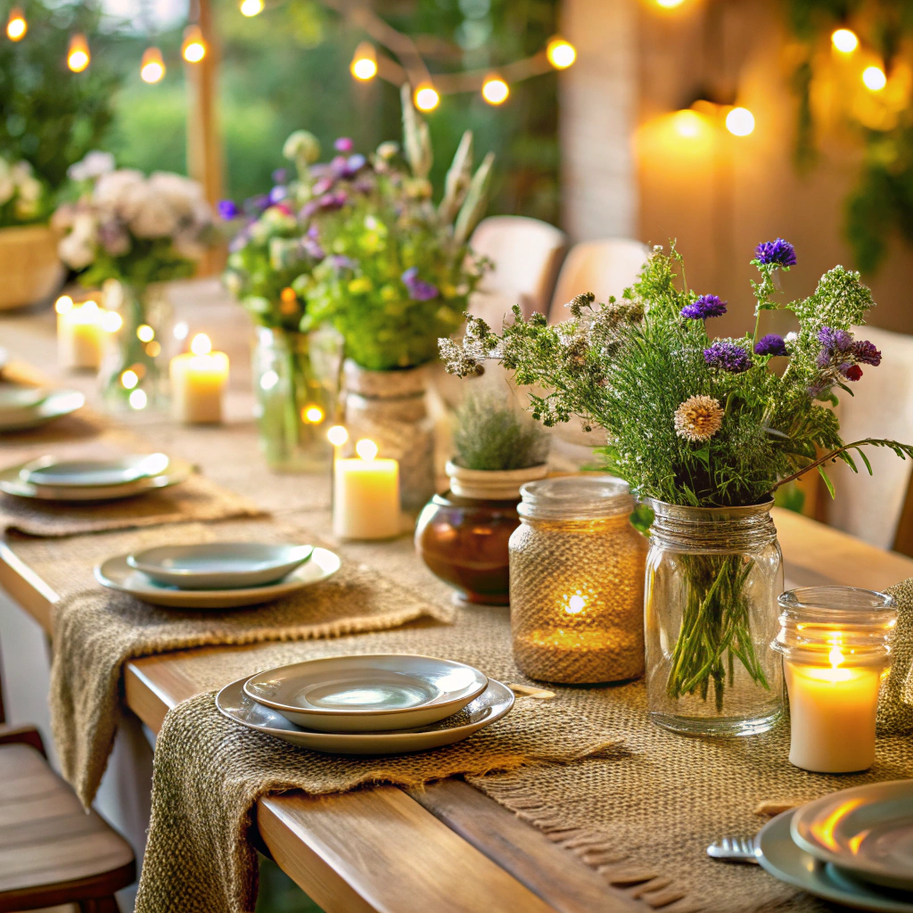natural burlap table runners