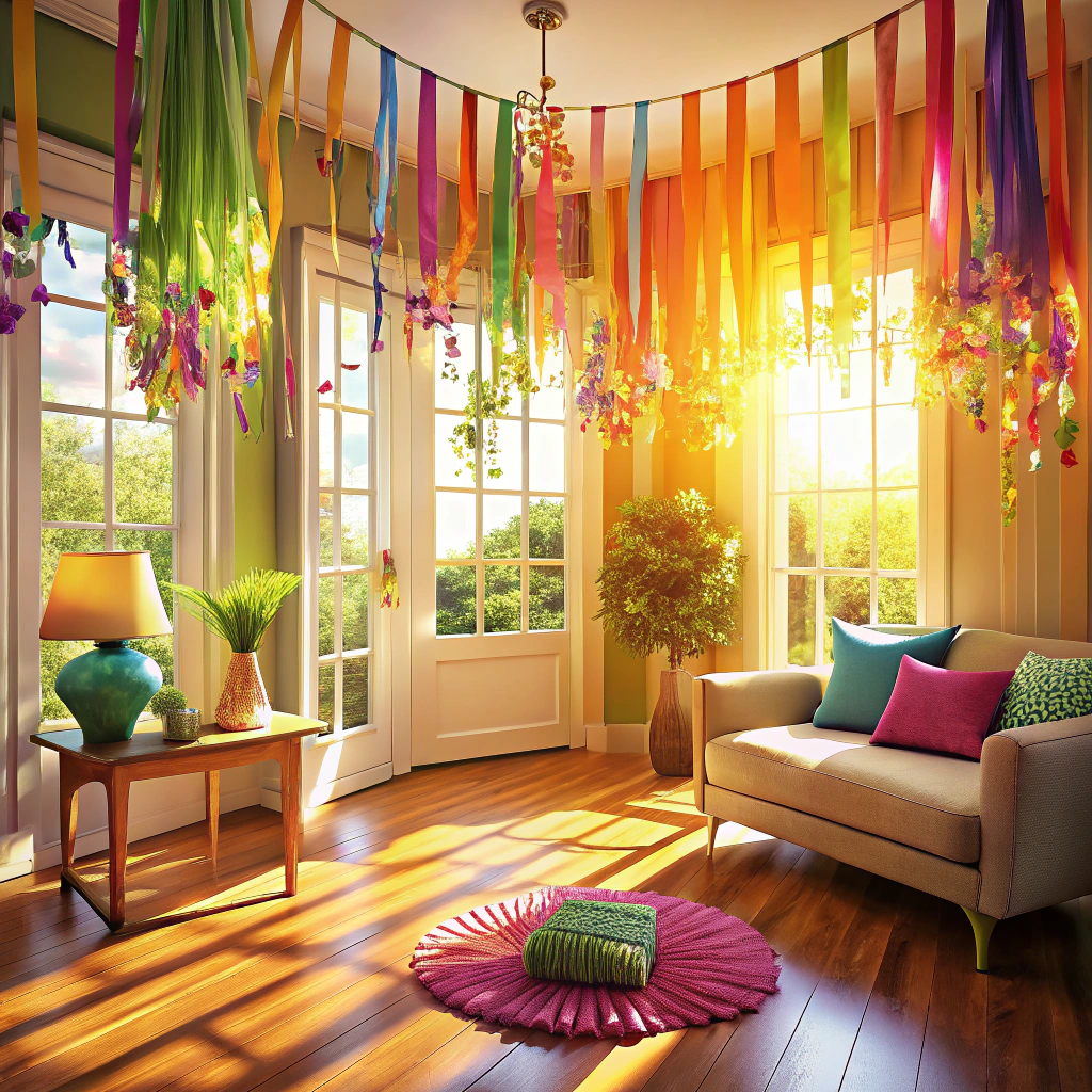 colorful streamers and ribbons