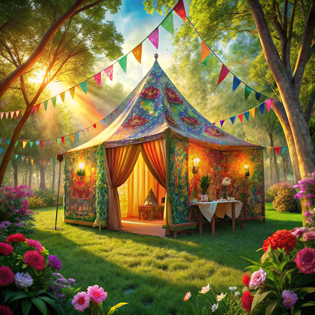 display diy art on the tent sides