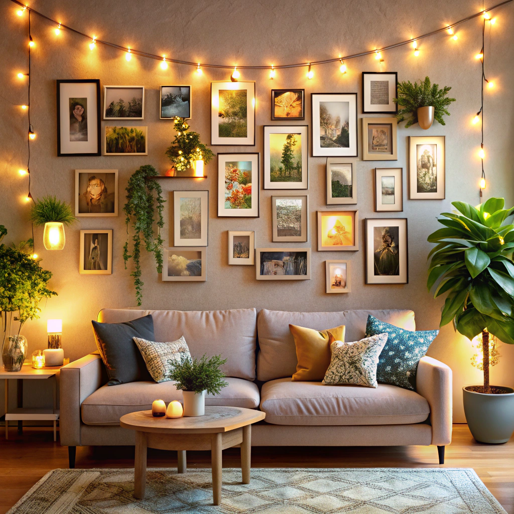 memory wall with photo collage