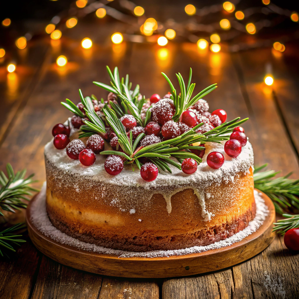 sugared cranberries and rosemary