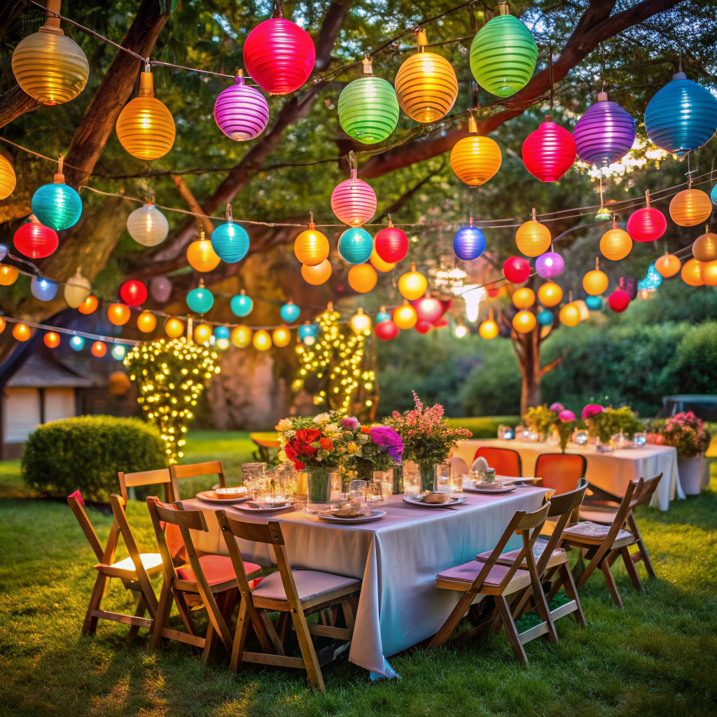 use colorful paper lanterns